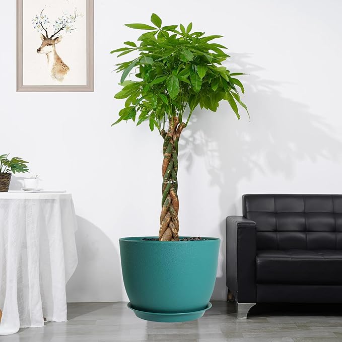 12inch Large Plant Pot, Modern Plastic Planter - Image 6
