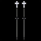 Alpine Corporation 34" Tall Outdoor Solar Powered Cross Pathway Light Stakes - Image 5
