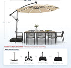 wikiwiki 10ft Solar LED Patio Umbrella - Image 5