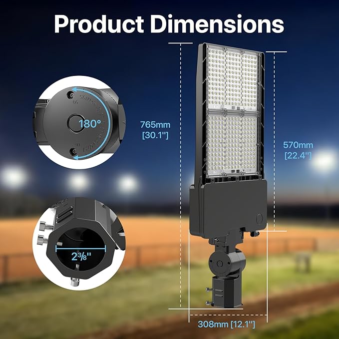 HYPERLITE LED Parking Lot Lights Outdoor - 400W 60000lm UL Listed Led Parking - Image 3