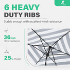 JEAREY 6.5x10 ft Rectangular Patio Umbrellas Rectangle Outdoor Umbrella - Image 9