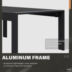 Solaste Aluminum Outdoor Coffee Table, All-Weather Rectangle Metal Patio Coffee - Image 4