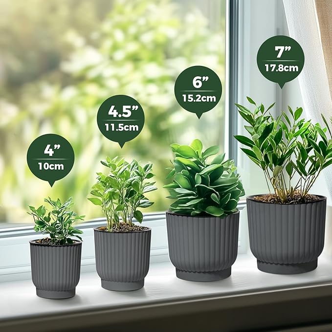 T4U 4.5 Inch Plant Pots Self Watering, 6 Pack African Violet Pots, Small Plant - Image 9
