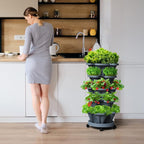 7 Tiered Strawberry Vertical Planters Tower Garden 2 Pack, Stacking Herb - Image 8