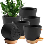 6-Pack Plant Pots with Drainage 6 Inch, Self Watering Pots by Unknown
