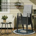 MAMIZO Patio Dining Chairs, Stackable All Weather Teslin Chair, Heavy Duty - Image 7