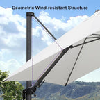 PURPLE LEAF 9.8' X 9.8' Left-right Tilting Patio Umbrella Outdoor Cantilever - Image 9