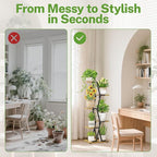 iDavosic.ly 5 Tier Indoor Plant Stand, Corner Tall Metal & Wood Flower Shelf - Image 5