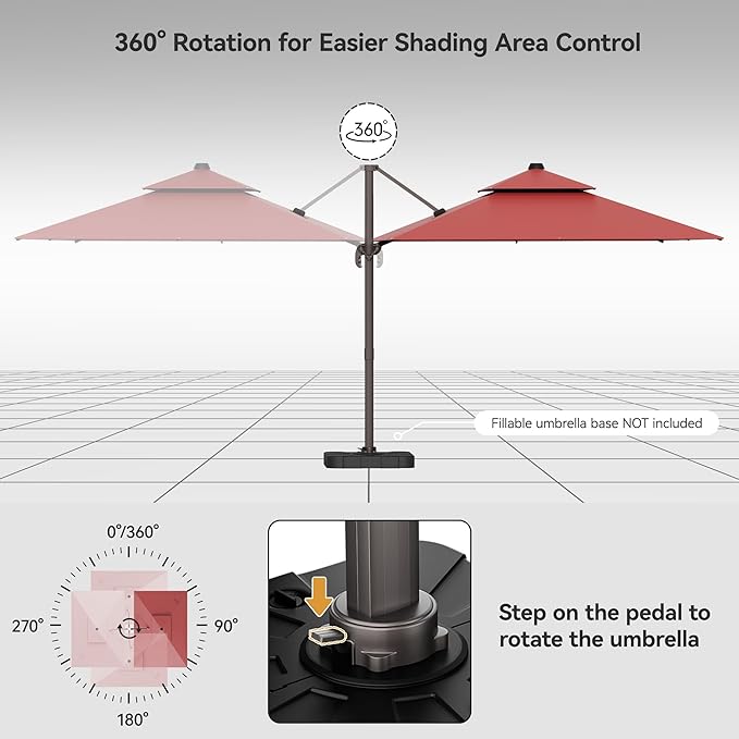 9x12FT Cantilever Patio Umbrella - Image 3
