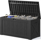 Patiowell 120 Gallon Large Deck Box, Outdoor Lockable Storage Box by Patiowell