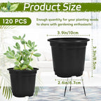 120 Packs Flexible Plastic Nursery Pots, 4 Inch Thickened Soft Plastic Pots - Image 2