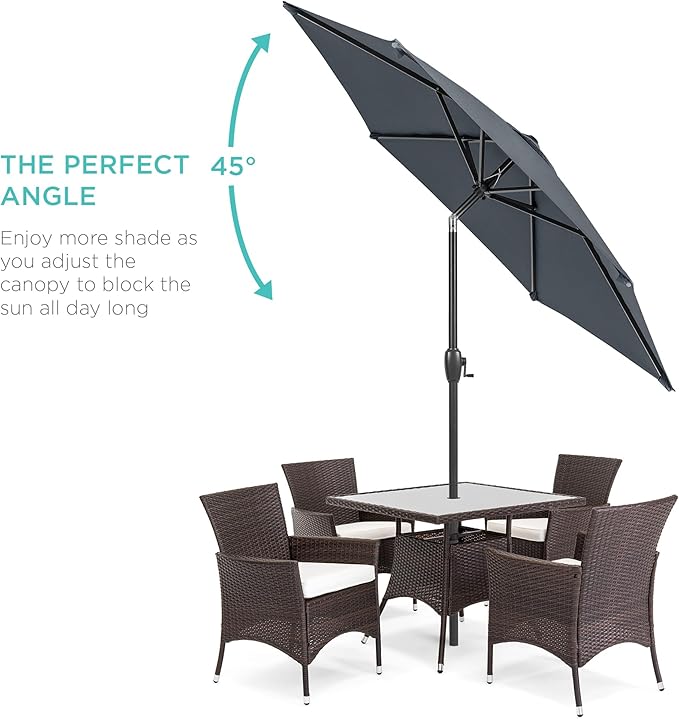 Best Choice Products 7.5ft Outdoor Solar Market Table Patio Umbrella - Image 2