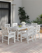 7-Piece Outdoor Dining Set, HDPE All-Weather Patio Table and Chairs Set - Image 8