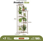 Bamworld Tall Plant Stand Indoor Corner Outdoor Plant Shelf Wood Plant Holder - Image 6