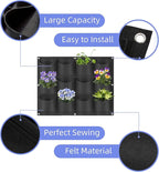 12 Pockets Hanging Planter Bags, Hanging Vertical Wall Mounted Plant Planting - Image 4