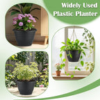 3 Pack 11 Inch Plant Pots, Plastic Flower Pots - Image 6
