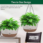 2 Pack Hanging Planters Set, 10 Inch Indoor Outdoor Hanging Plant Pot Basket - Image 7