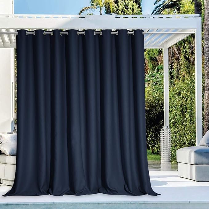 NICETOWN Outdoor Curtain for Patio Waterproof 84 inch Long, Rustproof Grommet by NICETOWN