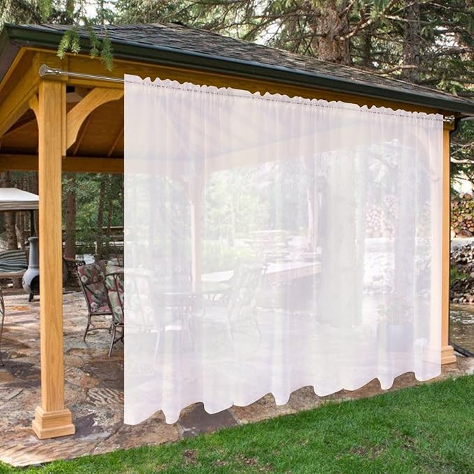 SpaceDresser Waterproof Outdoor Sheer Curtains by SpaceDresser