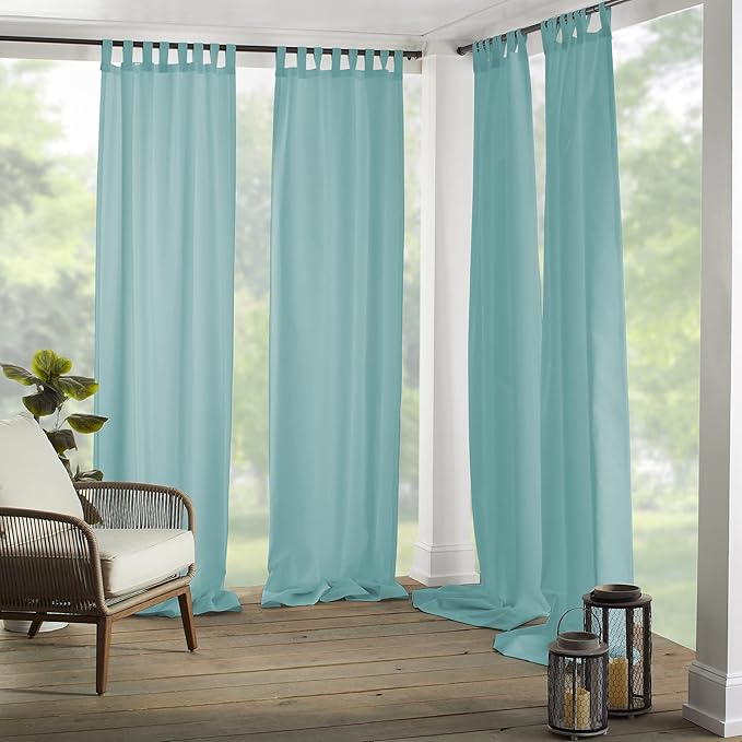 Elrene Home Fashions Matine Weatherproof Tab-Top Indoor/Outdoor Solid Color - Image 2