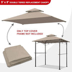 Eurmax USA High Performance Grill Gazebo Canopy Replacement Cover 5x8 BBQ - Image 2