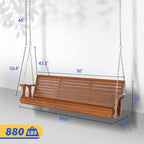 VINGLI Upgraded Patio Wooden Porch Swing - Image 2