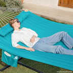 2 Person 12FT Hammocks for Outside, Double Quilted Fabric Outdoor Hammock - Image 2