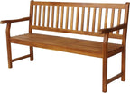 JONATHAN Y BNH101A Laurel 59.1" 3-Seat Slat-Back 600-Lbs Support Acacia Wood by JONATHANY