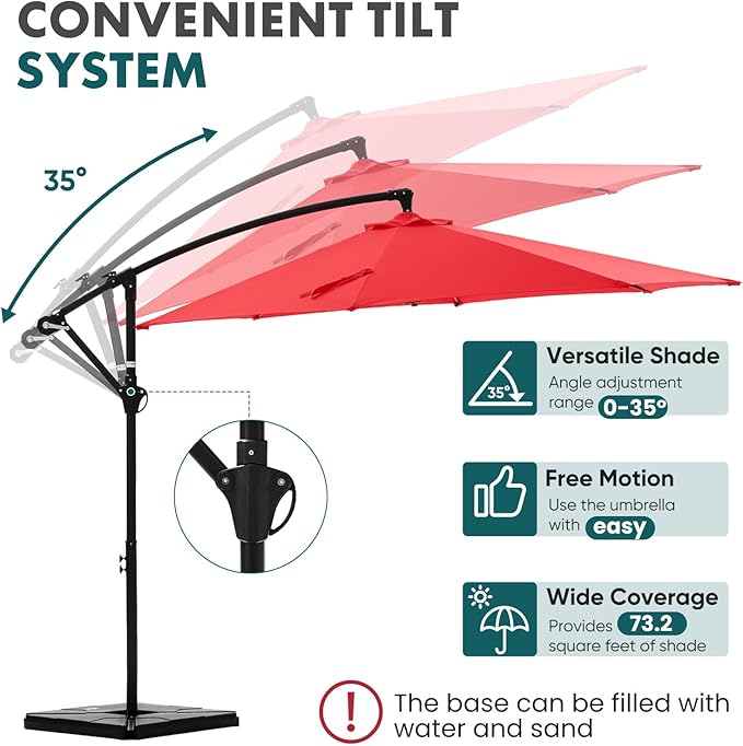 OLIXIS 9.7FT Offset Patio Umbrella - Image 3