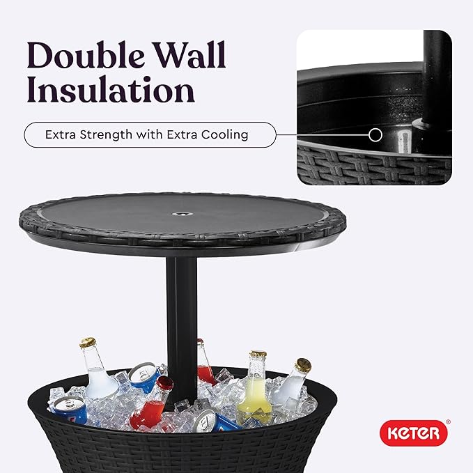 Keter Pacific Cool Bar Outdoor Patio Furniture and Hot Tub Side Table - Image 10