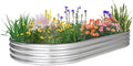 JERIA 8×4×1ft Oval Raised Garden Bed, Galvanized Raised Garden Bed Kit Outdoor by JERIA