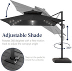 Best Choice Products 9x12ft LED Cantilever Patio Umbrella w/Base Included & - Image 5