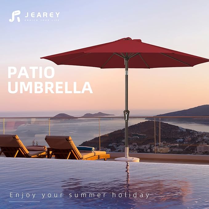JEAREY 9FT Outdoor Patio Umbrella Outdoor Table Umbrella - Image 7