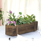 Efavormart 24"x6" Smoked Brown Rectangle Wood Planter Box - Image 6
