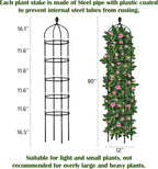 Garden Obelisk Trellis for Climbing Plants Outdoor 6.7 Ft Rose Bush Round - Image 2
