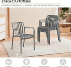 Patio Dining Chairs Set of 4, All-Weather Outdoor and Indoor Stackable Chairs - Image 3
