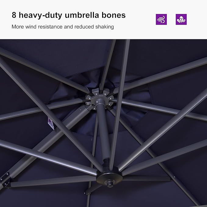 PURPLE LEAF 9'×11.5' Cantilever Patio Umbrella - Image 6