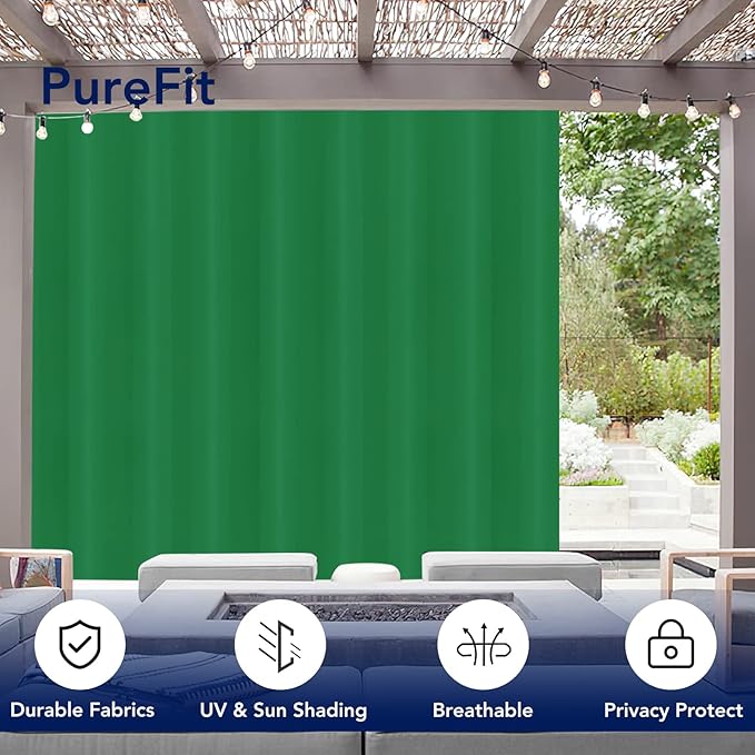 PureFit Outdoor Curtains for Patio Waterproof Weatherproof, UV Resistant - Image 3