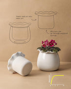 Self Watering Plant Pot, 6 Inch African Violet Pots Maintenance, Ceramic - Image 2