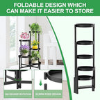 Plant Stand Indoor Outdoor 5 Tier Black Metal Plant Holder 31 in Tall 9 in Wide - Image 3