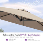 PURPLE LEAF 8 Feet Patio Umbrella Outdoor Cantilever Square Umbrella Aluminum - Image 5