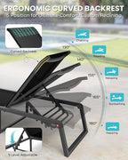 Aluminum Chaise Lounge Outdoor Set of 2, Foldable & Assembly Free Patio Pool - Image 4