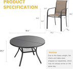 VICLLAX Patio Table and Chair Set of 4, All Weather Metal Round Outdoor Dining - Image 7