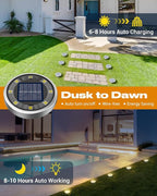btfarm 12 Pack Solar Lights Outdoor, 8 LED Solar Ground Lights IP65 Waterproof - Image 2