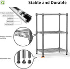 450 lbs Steel Storage Shelving 3-Tier Utility Shelving Unit Steel Organizer - Image 8