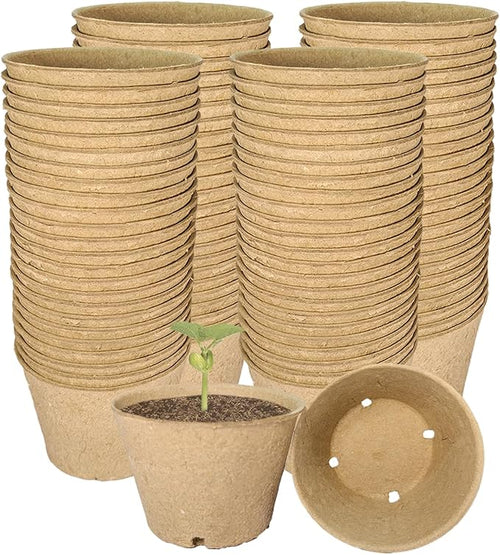 100 Pack 4 Inch Peat Pots, Biodegradable Seed Starter Pots by Unknown