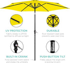 Best Choice Products 10ft Outdoor Table Compatible Steel Polyester Market Patio - Image 5