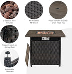 Belord 5 Pieces Wicker Patio Furniture Set: 4 Outdoor Club Chairs Patio - Image 8