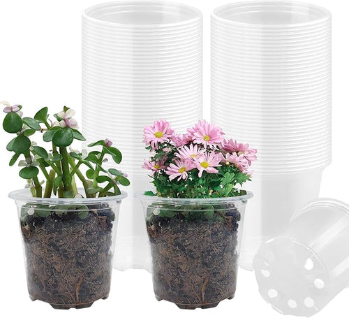 4" Clear Seeding Pots 50-Pack Round by RooTrimmer