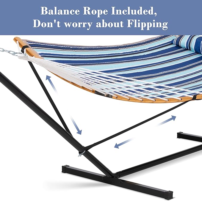 SUNCREAT Double Hammock with Stand Included, Portable Hammock with Stand and - Image 4